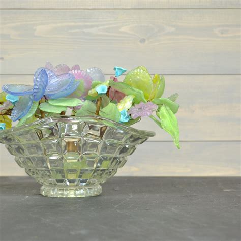 Vintage Glass Flower Bouquet Pastel Flowers Bohemian Glass