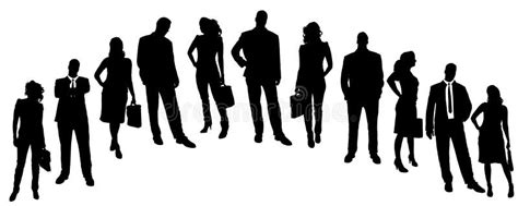 Vector Silhouettes Of Business People Stock Vector Illustration Of
