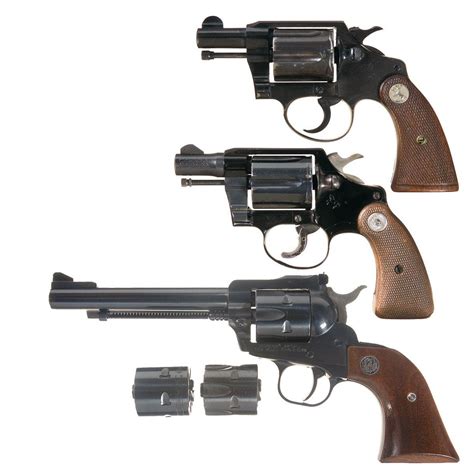 Three Revolvers A Colt Police Positive Double Action Revolver B Colt