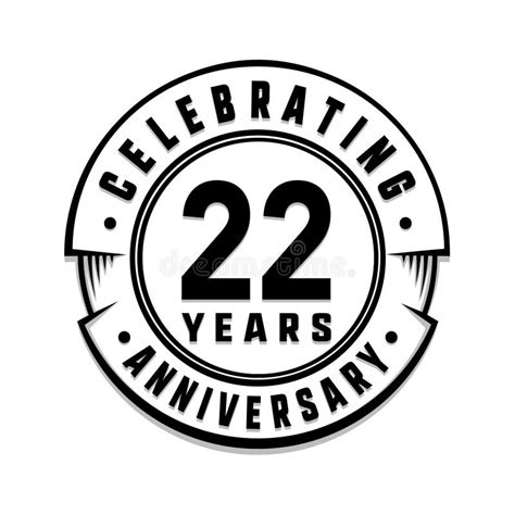 22 Years Anniversary Logo Template 22nd Vector And Illustration Stock