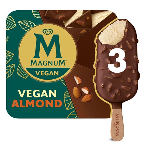 Magnum Vegan Ice Cream Almond 3 X 90 Ml Ice Cream Cones Sticks