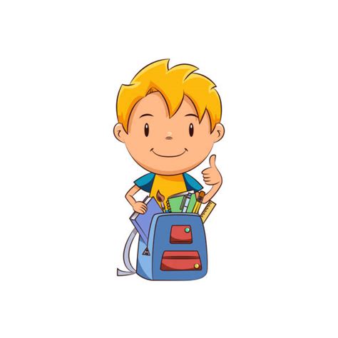 Toddler Backpack School Illustrations Royalty Free Vector Graphics