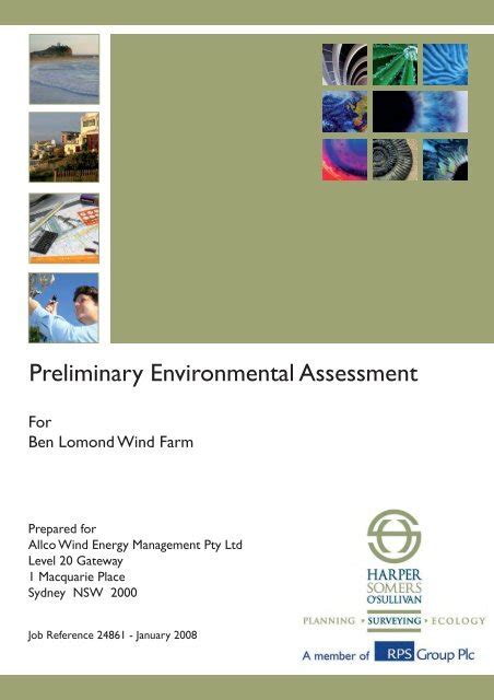 Preliminary Environmental Assessment Department Of Planning