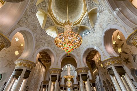 Interior Of Sheikh Zayed Grand Mosque In Abu Dhabi United Arab