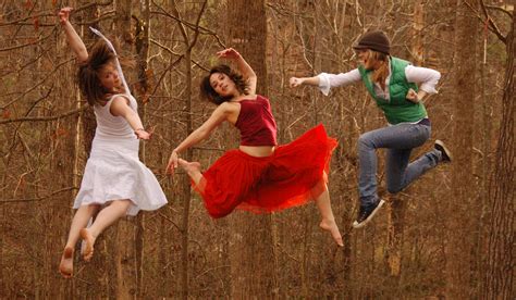 Wallpaper Nature Jumping Flying Friendship Happiness Dancer Tree Girl Leisure Girls