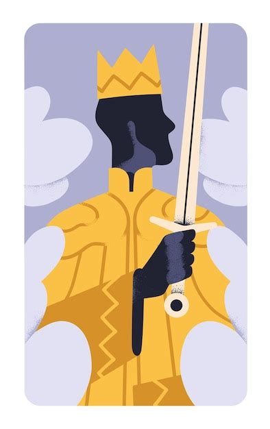 Premium Vector Crowned King Holding Sword Power And Authority