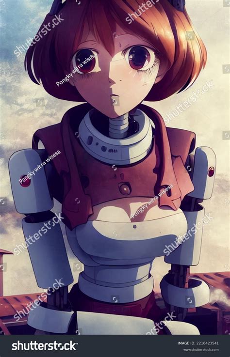 Anime Pretty Robot Girl Illustration Stock Illustration 2216423541