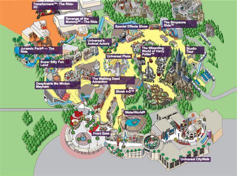 Park Map Universal Studios Hollywood Universal Hollywood Universal