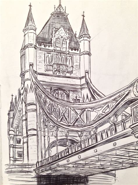 Tower Bridge Sketch London Drawing City Drawing Bridge Drawing