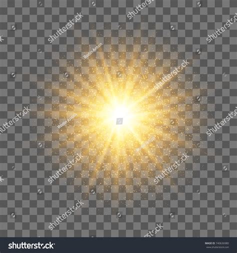 Golden Glowing Star Sparkles Vector Light Stock Vector Royalty Free