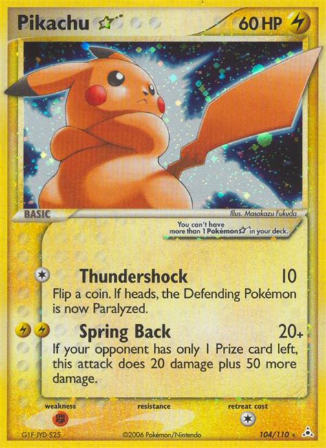 Pikachu Star Pokémon Myp Cards
