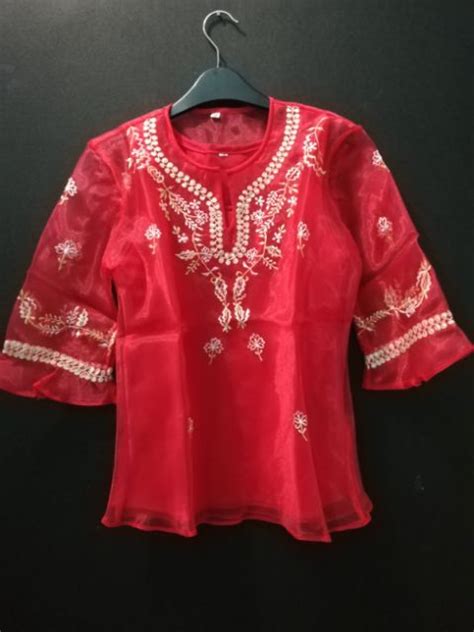 Red Ladys Barong Filipiniana Organsa With Inner Shopee Philippines