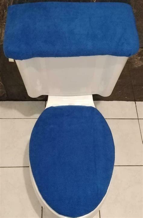 Royal Blue Fleece Fabric Elongated Toilet Seat Lid And Tank Etsy
