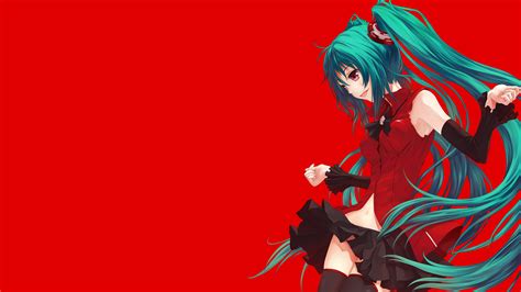 Fond Décran Illustration Anime Filles Anime Rouge Vocaloïde