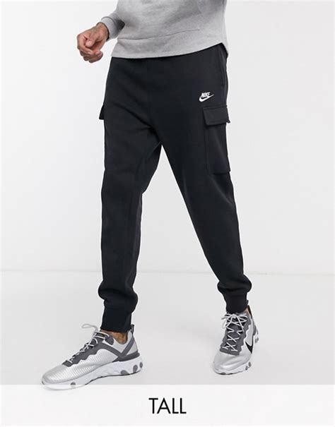 Nike Club Tall Cuffed Cargo Sweatpants In Black Asos
