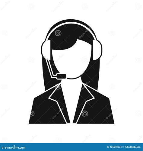 Support Phone Operator In Headset Icon Stock Illustration