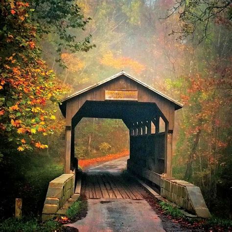 Pin By Mary Ann Parchym On Autumns Glorybounty Covered Bridges