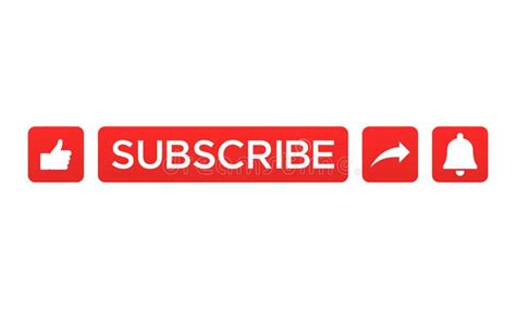 Set Icon Button Like Subscribe Share Bell Stock Illustration