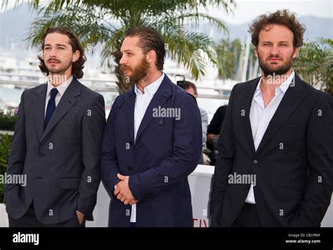 L R Shia Labeouf Actor Tom Hardy Actor Jason Clarke Actor At Photocall For Film