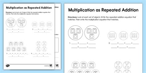 Second Grade Multiplication As Repeated Addition Activity