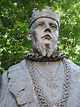 Statue of king Sigismund II Augustus by city square in Knyszyn. 1997 ...