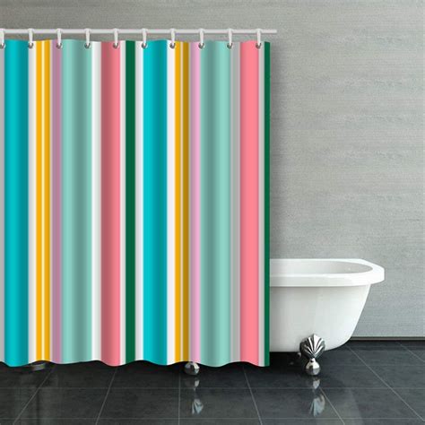 Bpbop Striped Seamless Pattern Colorful Line Stripes Texture Shower Curtains Bathroom Curtain