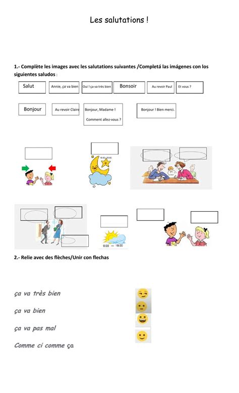 Les Salutations Interactive Worksheet French Teaching Resources
