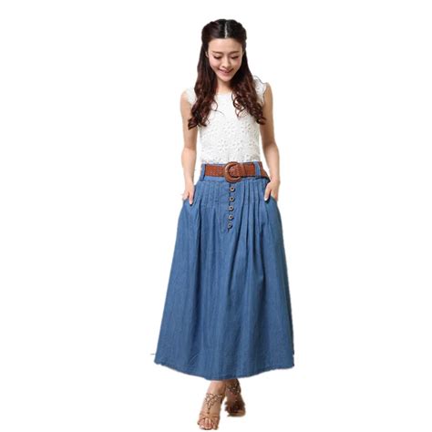 Buy Free Shipping 2017 Fashion Summer Women Elastic Waist Denim Jeans Skirt