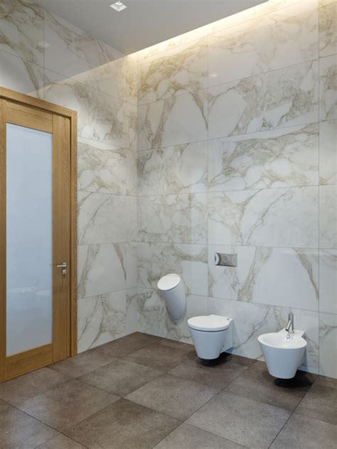 Photo courtesy of ©aria stone gallery. Calacatta Gold Marble Bathroom & Kitchen Tiles and Mosaics - Contemporary - Bathroom - New York ...