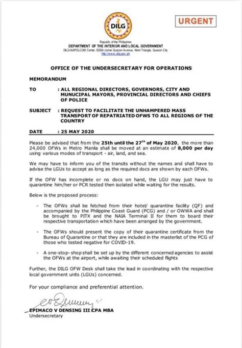 League Of Cities Of The Philippines Dilg Memorandum And Supplementary