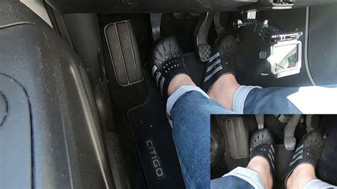 Pedal Pumping 102 Driving Vw Up With Adidas Adilette Clogs Black