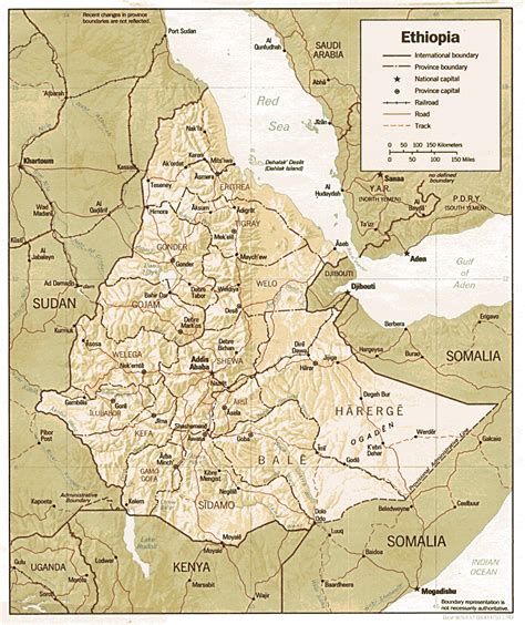 Detailed Relief And Administrative Map Of Ethiopia Ethiopia Detailed