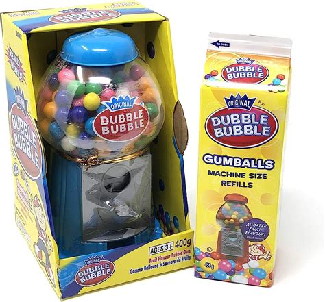 Original Dubble Bubble Gumball Machine Bundle With 1 Gumball Refill