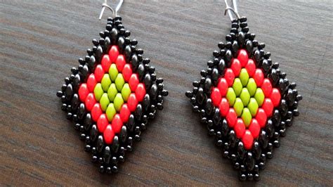 How To Assemble Diamond Shaped Beaded Earrings Diy Style Tutorial