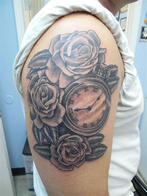 Just like ruby rose, this tattoo of her is totally unique like her. Roses and clock tribute arm piece by artist, Jessica ...
