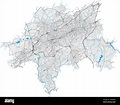 Wuppertal, North Rhine-Westphalia, Germany high resolution vector map ...