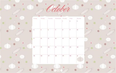 October 2015 Calendar Papier Bonbon Calendrier Octobre Calendrier