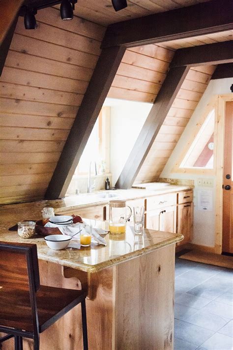 Granite slabs, marble tiles, ceramic tiles, wood, sheet metal, laminate and cultured marble are all different types of countertop materials that are used. Lake Tahoe A-Frame | A frame cabin, Cabin kitchens ...