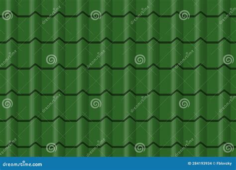Cartoon Metal Green Roof Texture Seamless Pattern Stock Vector
