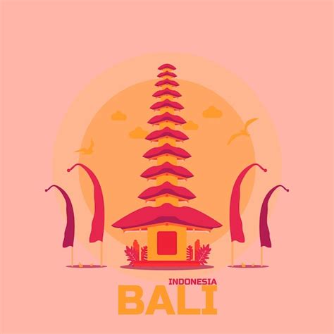 Premium Vector Balinese Temple Illustration