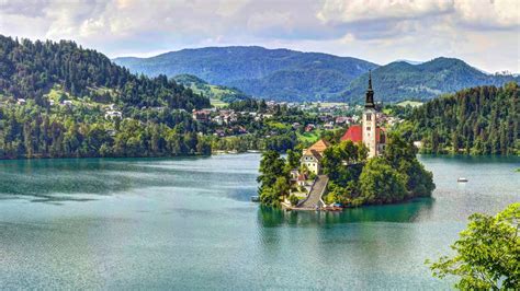1920x1080 Resolution Lake Bled Slovenia Mariinsky Church 1080p Laptop