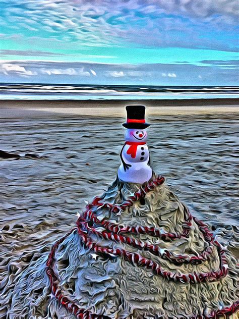 Florida Beach Snowman Photograph By Alice Gipson
