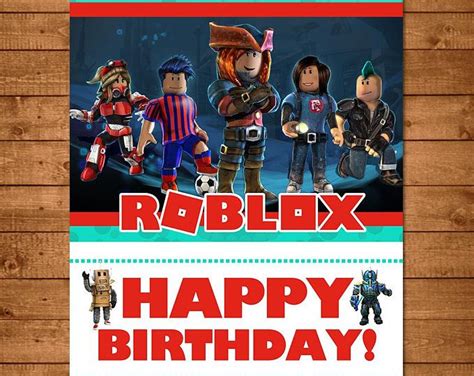 Roblox Birthday Banner Roblox Happy Birthday Banner Roblox Etsy