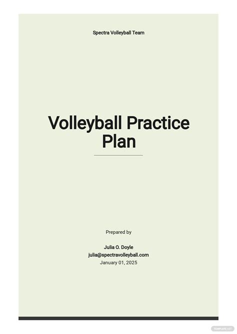 Practice Plan Template Volleyball