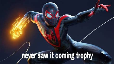 Marvels Spider Man Miles Morales Never Saw It Coming Trophy Youtube