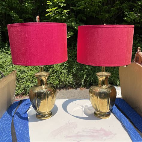 Pair Of Hammered Brass Lamps — Gonegirl