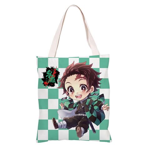 Demon Slayer Shoulder Bags Cosplay Kimetsu No Yaiba Canvas Tote Bag