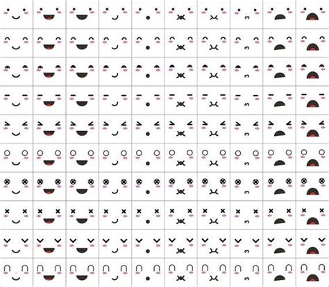 100 Kawaii Faces Clip Art Set Emoji Emoticons Face Etsy In 2021