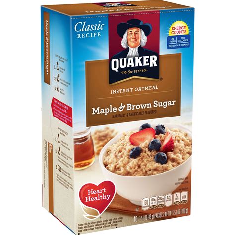 4 Pack Quaker Instant Oatmeal Maple And Brown Sugar 10 Packets