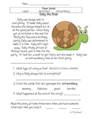 Fun Reading Comprehension Worksheets For 2nd Grade - Sandra Roger's